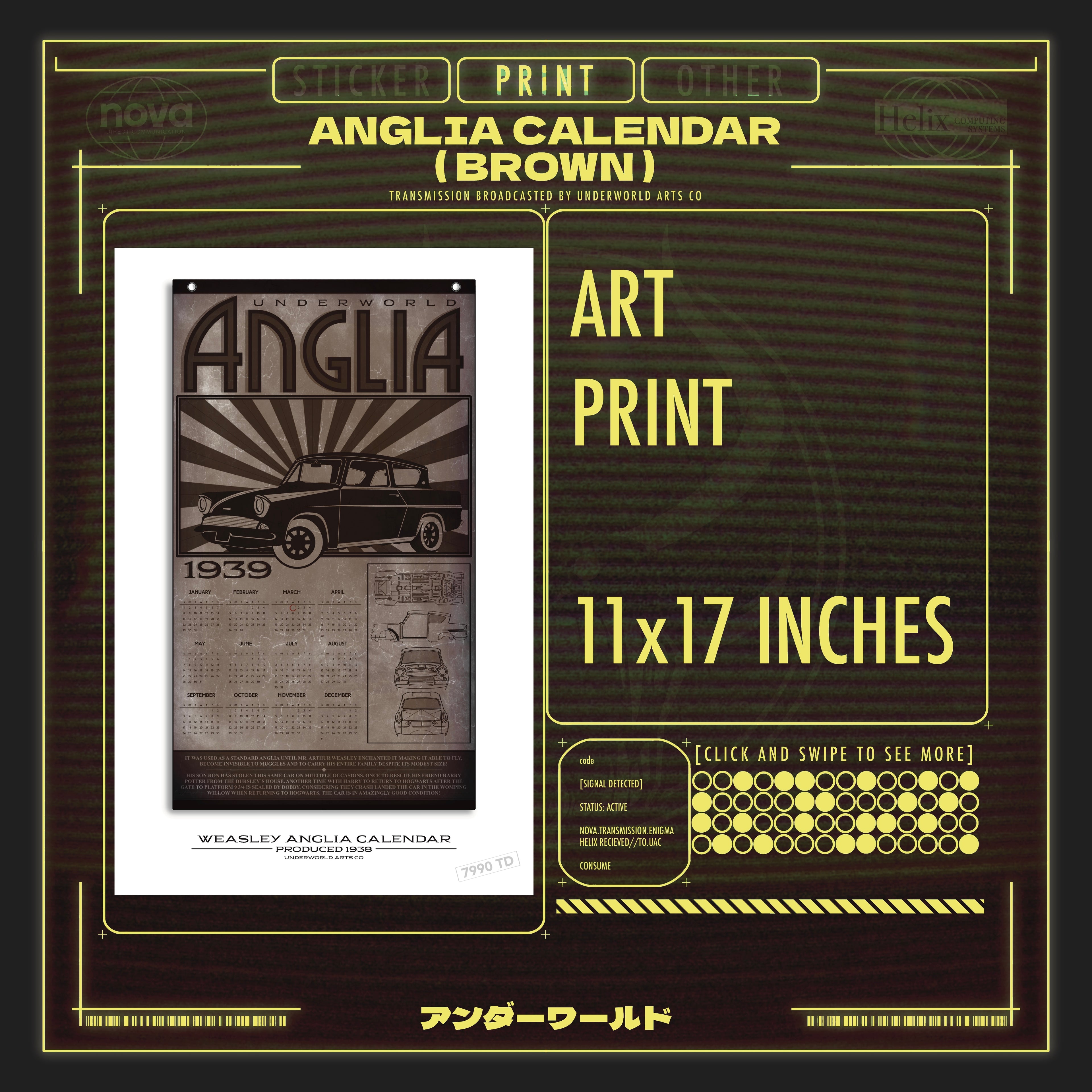 ANGLIA CALENDAR PRINT (BROWN)