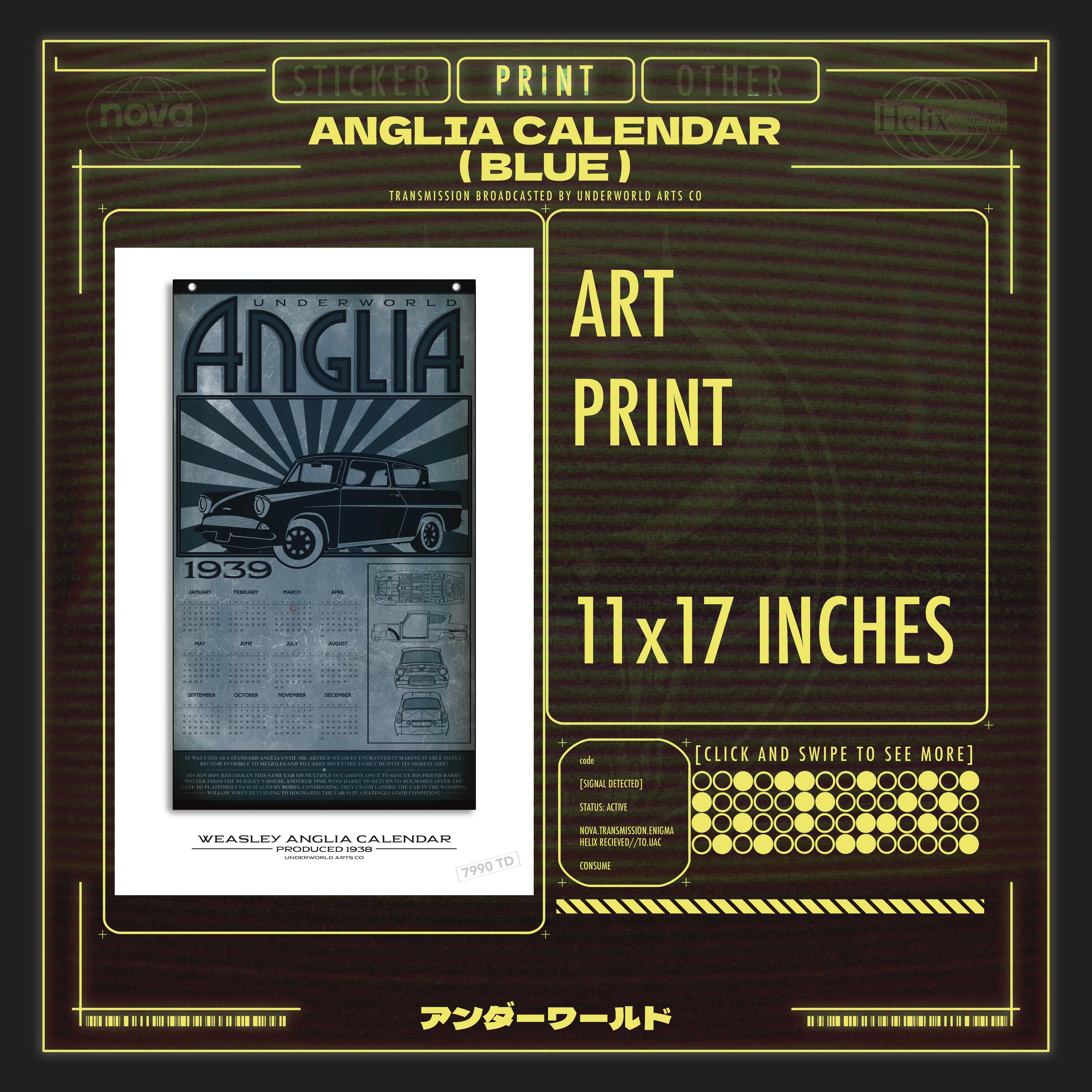 ANGLIA CALENDAR PRINT (BLUE)