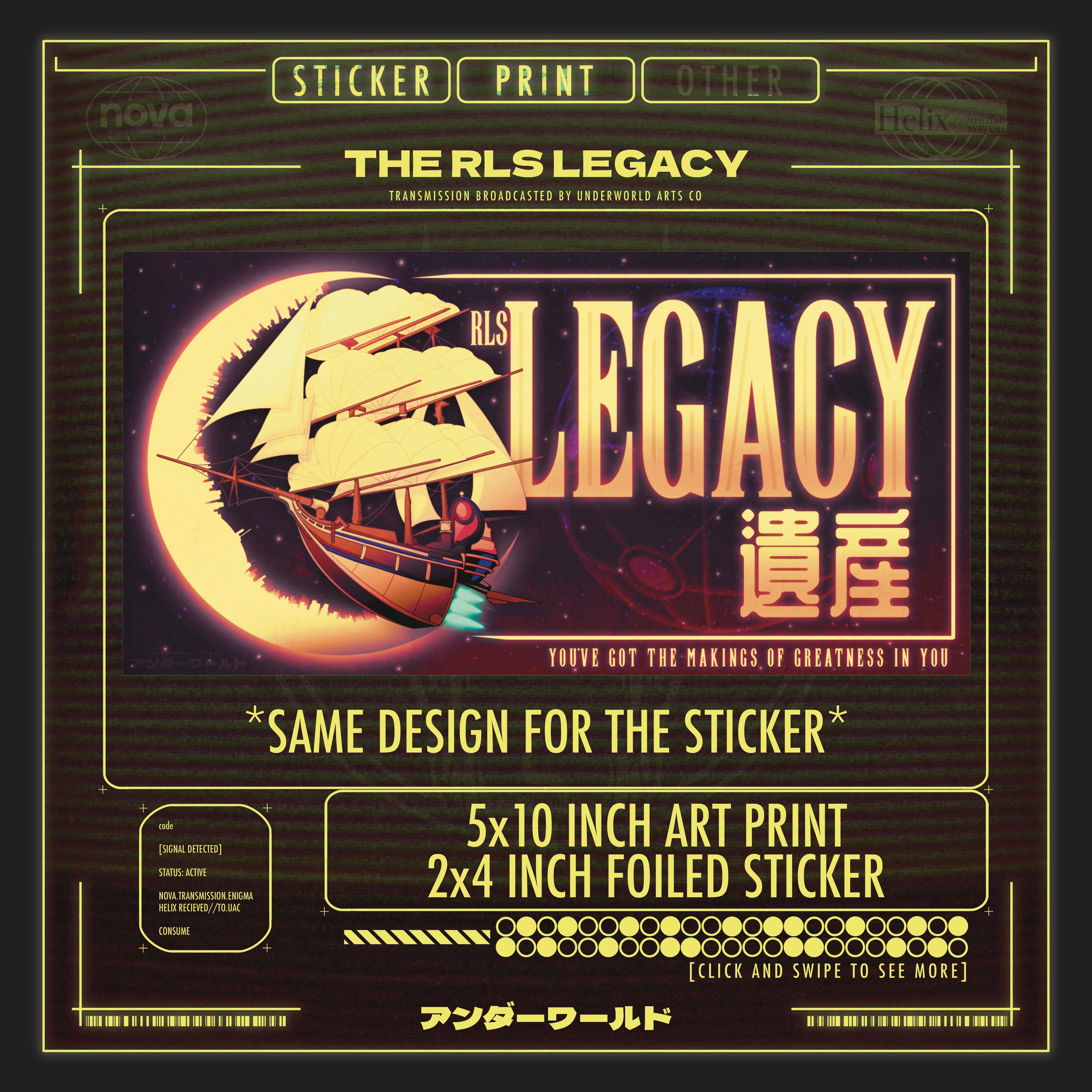 TREASURE PLANET : RLS LEGACY PRINT & STICKER